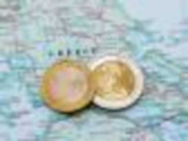 Mapa Grecji i euro Fot. Shutterstock