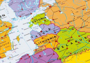 Mapa Baltičkih zemalja, Poljske, Belorusije i Rusije