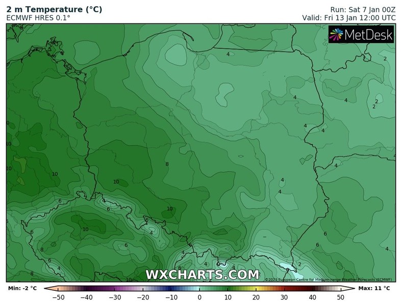 Temperatura będzie przekraczać 0 st. C, ale o ponad 10 st. C będzie trudno