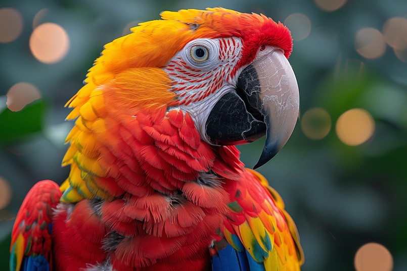 Papuga dżungla wakacje quiz przyroda przyrodniczy Parrot,In,The,Wild.,Beautiful,Extreme,Close-up.,Brazil.