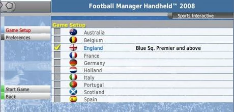 Screen z gry "Football Manager 2008" (wersja Handheld)