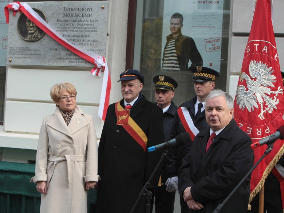 ŁÓDŹ PREZYDENT KACZYŃSKI POMNIK PIŁSUDSKIEGO