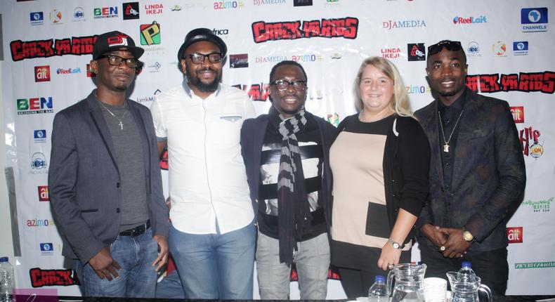 Julius Agwu, Yaw and the organisers at the press conference in London