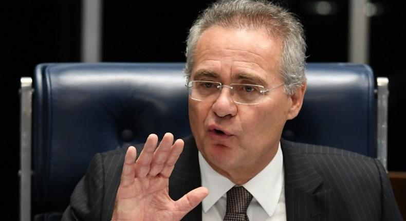 Senate's President Renan Calheiros speaks during a public hearing on the bill that establishes the abuse of authority for judges and prosecutors, in the Senate in Brasilia on December 1, 2016