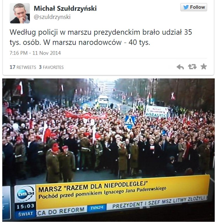 Klasyczny przykład kreowania rzeczywistości, fot. Twitter.com