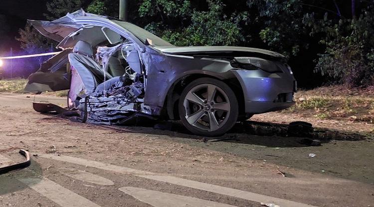 A balesetet szenvedő BMW