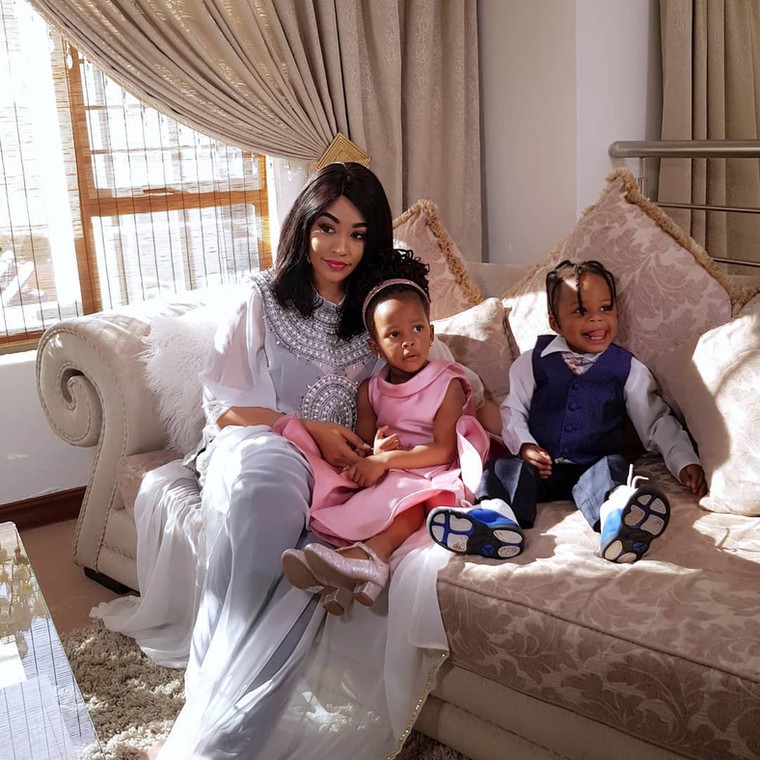 Zari Hassan with her Kids Nillan and Tiffah.  