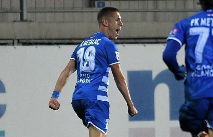 Savo Armbašić, talentovani napadač Partizana slavi pogodak u dresu Metalca