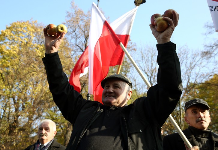 Protest sadowników w Warszawie