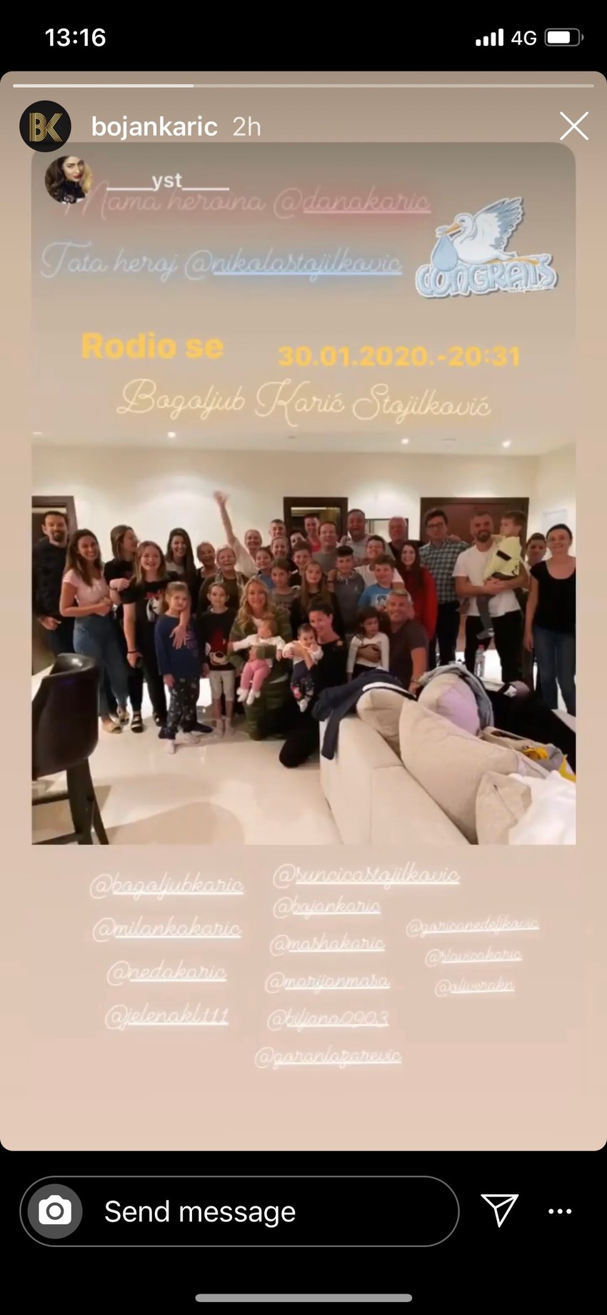 Slavlje povodom rođenja Bogoljuba Karića, sina Dane Karić