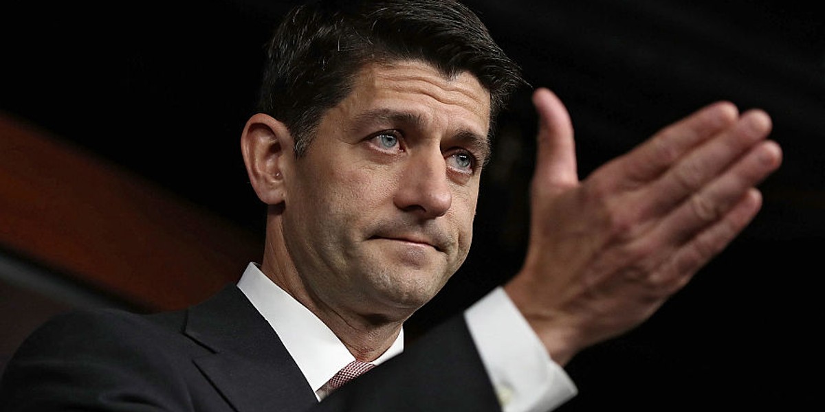 Paul Ryan during a press conference on Capitol Hill.