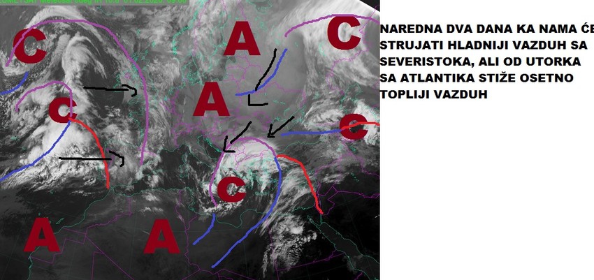 Narednih dana stiže nam hladniji vazduh