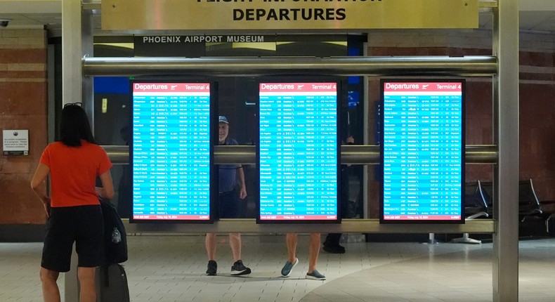 The CrowdStrike outage disrupted airlines, causing delays and grounding flights.AP Photo/Ross D. Franklin