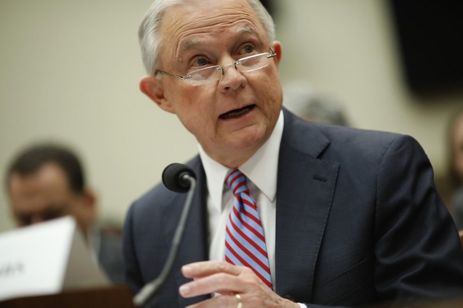 Attorney General Jeff Sessions testifying before a House Judiciary Committee oversight hearing on Capitol Hill.