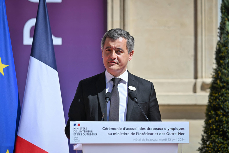 Gerald Darmanin, francuski minister spraw wewnętrznych. Paryż, 23 kwietnia br.