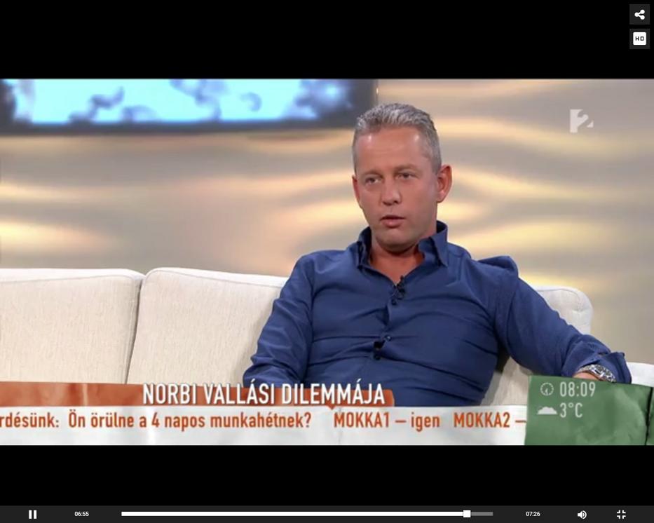 A fitneszguru a Mokkában fejtette ki a véleményét / Fotó: TV2