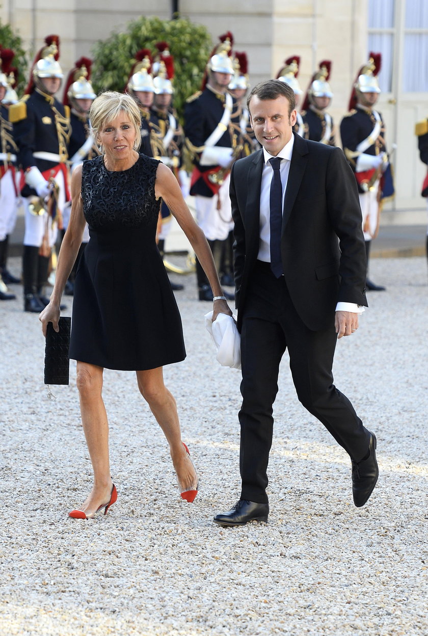 Emmanuel Macron z żoną 