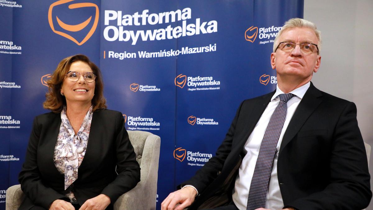 Małgorzata  Kidawa-Błońska i Jacek Jaśkowiak w Olsztynie,  28 listopada 2019 r. 