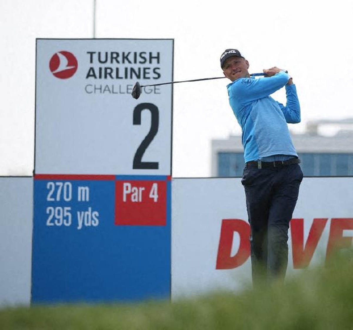 Adrian Meronk podczas turnieju Turkish Airlines Challenge Golf Tournament w kwietniu 2019 roku