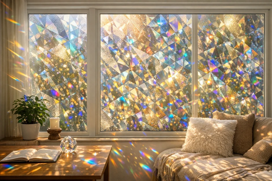 Prizmatična svetlost u dnevnoj sobi
