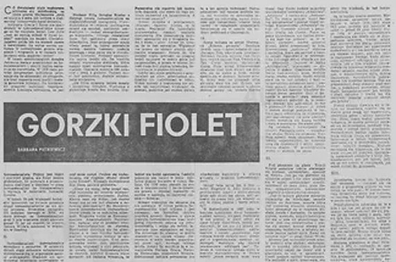 1981 r. – 21 lutego w "Polityce" ukazał się tekst Barbary Pietkiewicz o homoseksualizmie – "Gorzki fiolet" opisujący warszawskie środowisko gejowskie i nastawienie społeczeństwa polskiego do homoseksualizmu.