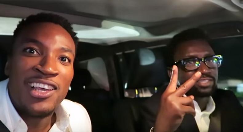 Akah Nnani hangs out with Tony from the Ellen DeGeneres Show