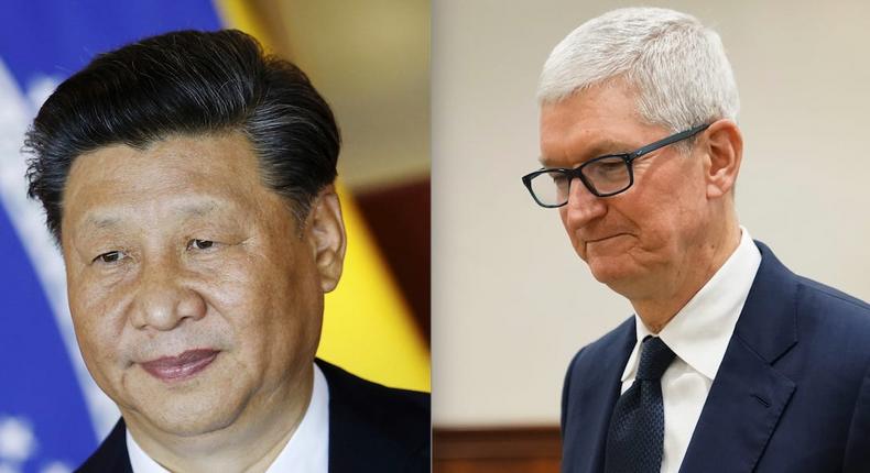 Xi Jinping and Tim CookAssociated Press