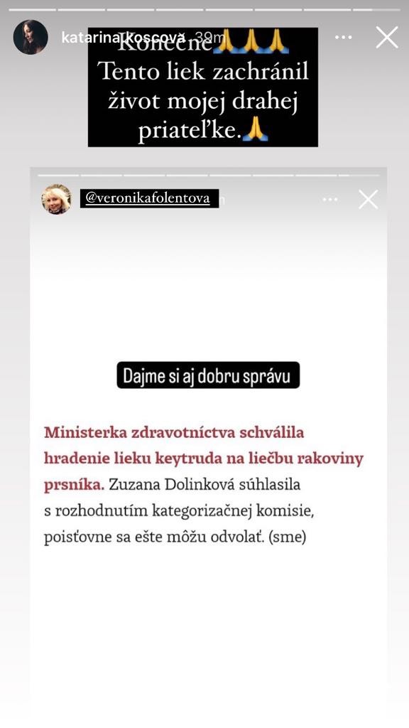Informácia ju potešila.