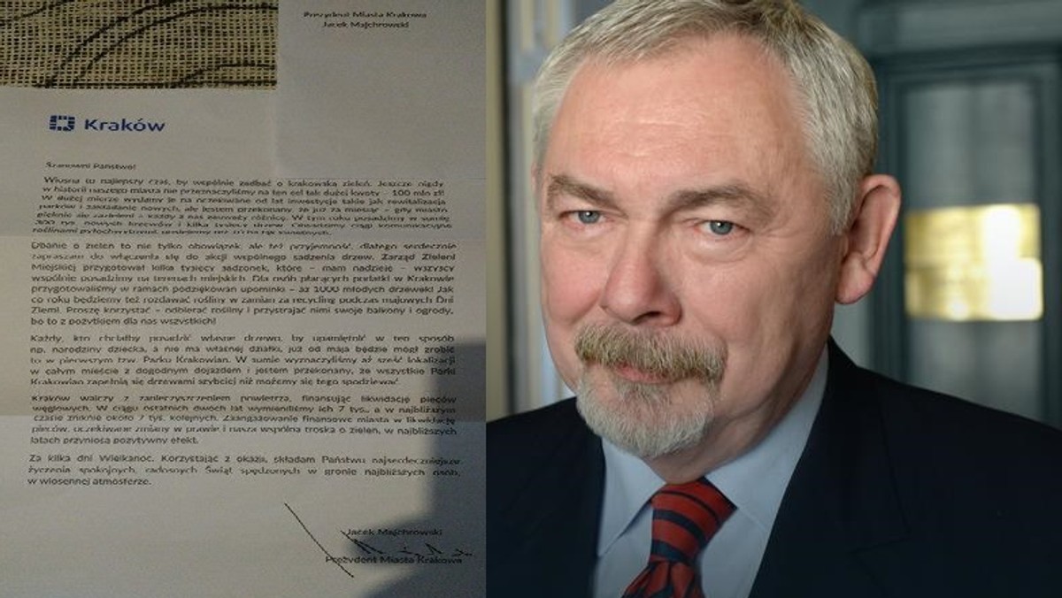 Prezydent Jacek Majchrowski wysłał do mieszkańców 350 tysięcy listów. Chwali się w nich dbaniem o zieleń i walką ze smogiem. Magistrat tłumaczy, że urzędowa wysyłka, to efekt oczekiwań samych krakowian, a działania prezydenta nie są początkiem kampanii wyborczej. Za dostarczenie listów magistrat zapłacił 59 tysięcy złotych.