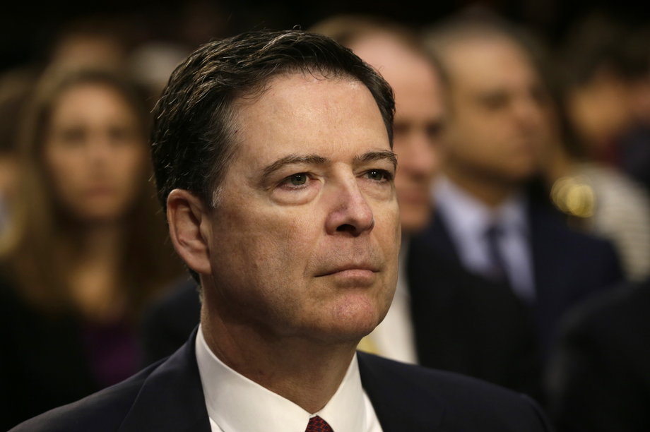 Former FBI Director James Comey testifies on Capitol Hill.