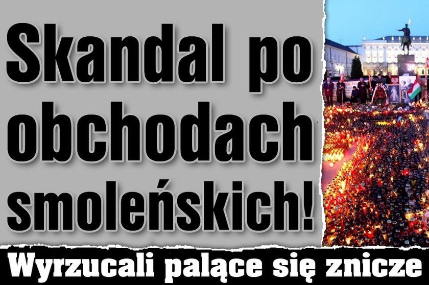 Skandal po obchodach smoleńskich! Wyrzucali palące się znicze