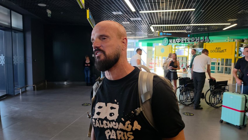 Boban Rajović na aerodromu 