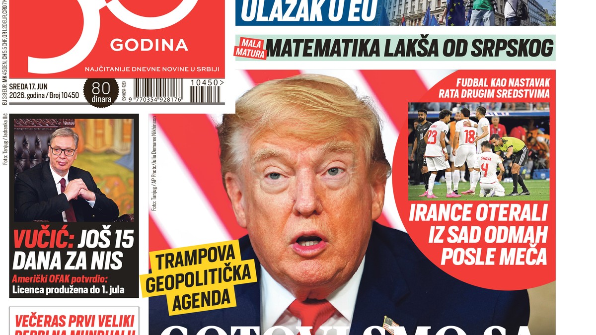 Blic naslovna strana za 17.6.