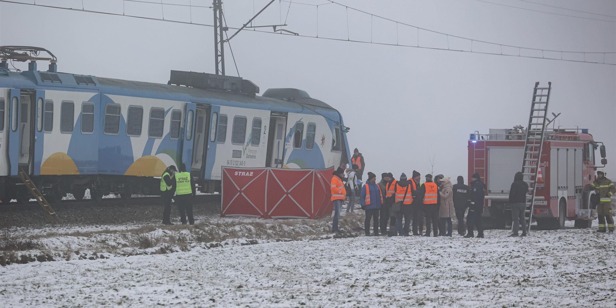 Zderzenie pociągu i ciężarówki w Budzyniu 10 stycznia 2024 r.