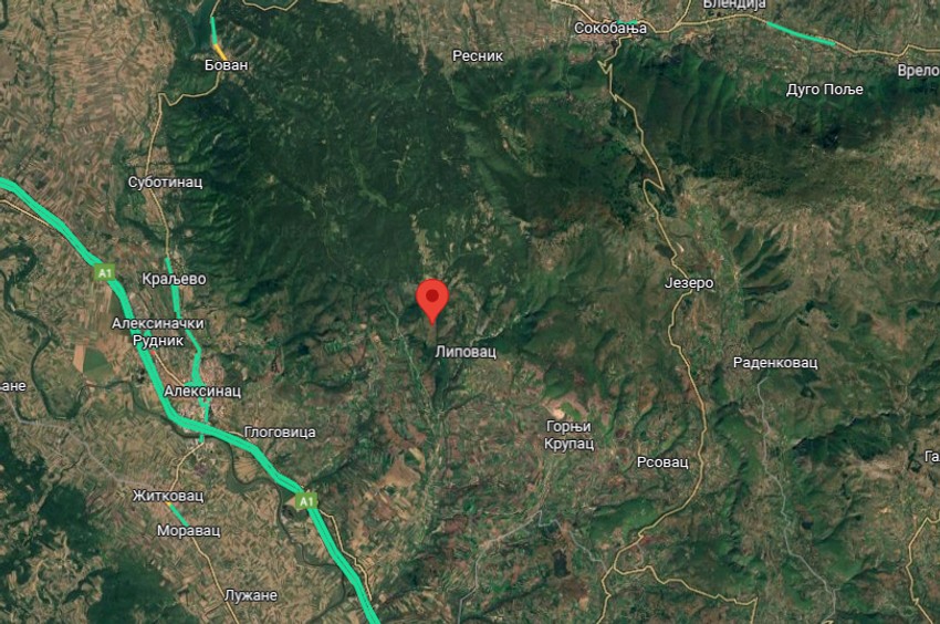 Epicentar zemljotresa kod Aleksinca