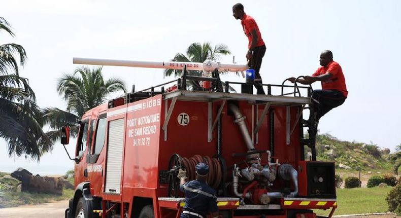 Les pompiers en Côte d'Ivoire/ABIDJAN.NET PAR PORT DE SAN-PEDRO