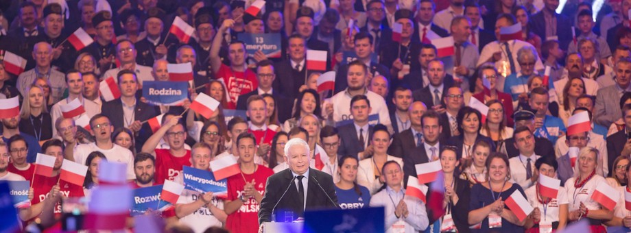 Jarosław Kaczyński, prezes PiS, podczas konwencji wyborczej partii. Lublin, 7 września 2019 r.