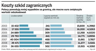 0,5 mld zł odszkodowań za wypadki spowodowane w 2009 r. przez Polaków za granicą