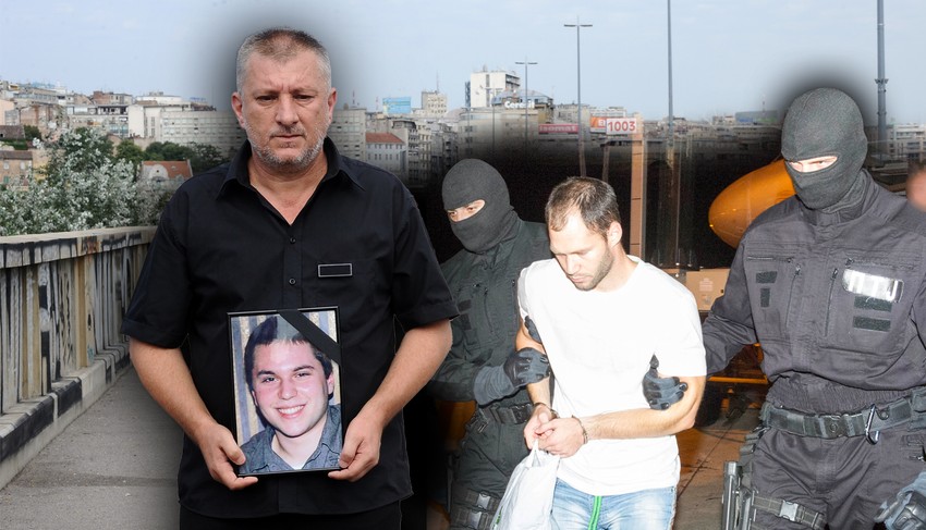 Lukin otac na mostu, sa slikom sina