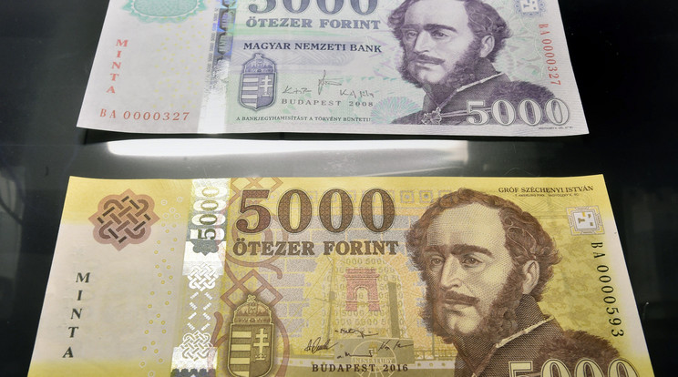Szűk egy hónap múlva már az új 2000 és 5000 forintos bankjegyekkel fizethetünk /Fotó: MTI-Máthé Zoltán