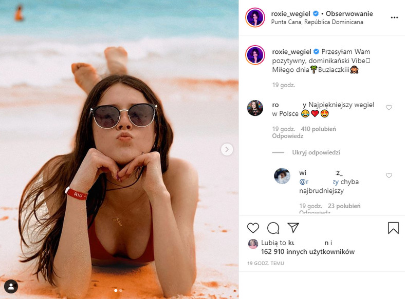 Roksana Węgiel na Instagramie