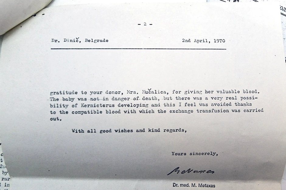 Zahvalnost donoru iz švajcarske bolnice