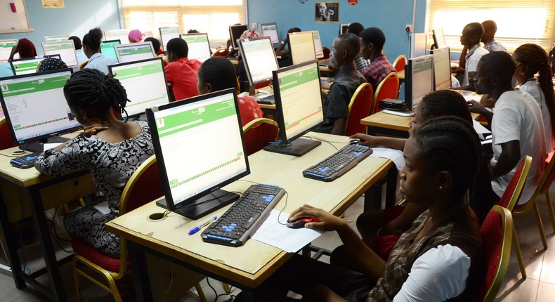 UTME candidates writing exam at CBT centres