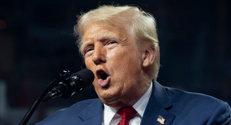 Former president Donald Trump campaigning in Arizona.Rebecca Noble/Getty Images