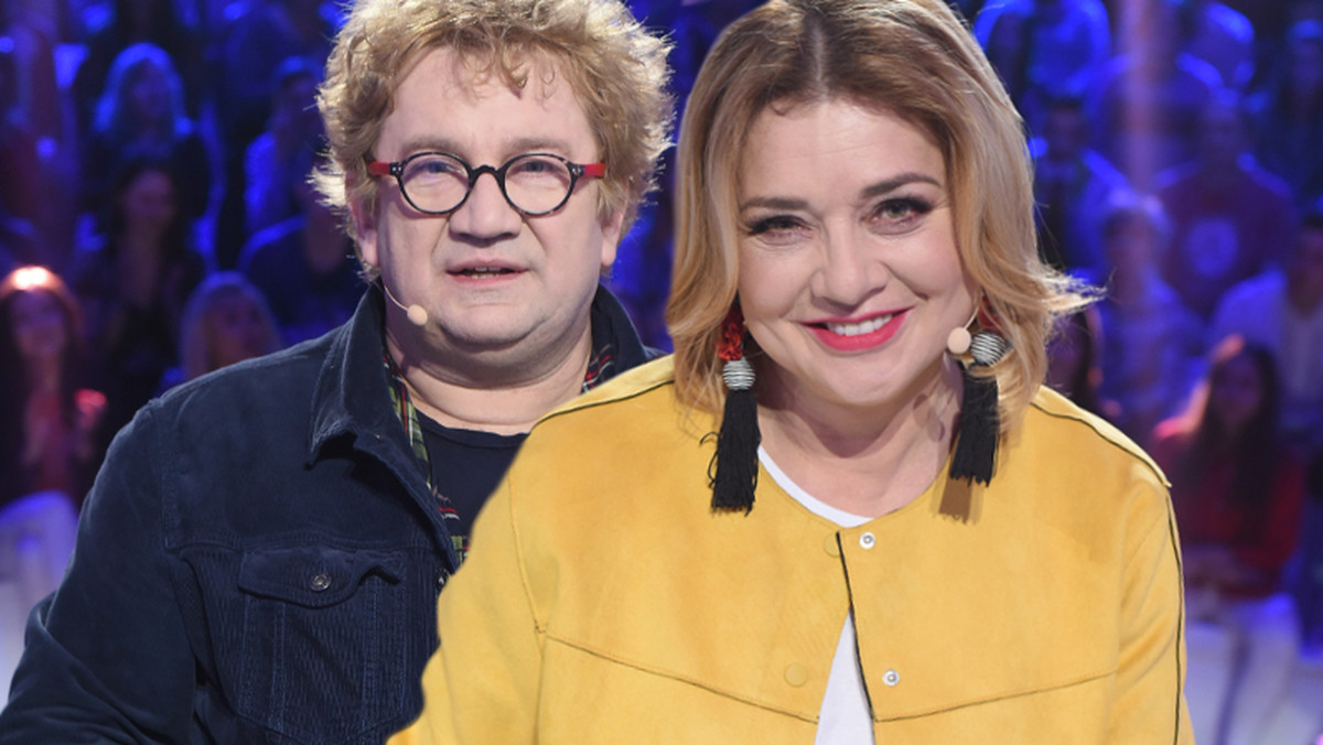 Paweł Królikowski i Małgorzata Ostrowska-Królikowska na planie programu "Big Music Quiz"