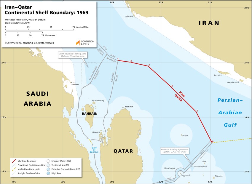 Iran, Katar mapa