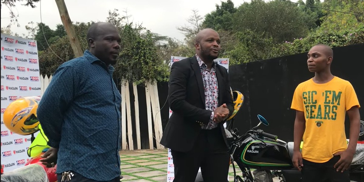 Jalang’o hands over Motorcycles to Nitakufinya duo