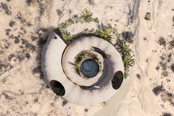 Gigantyczny skamieniały ślimak do zamieszkania na pustyni — Meksyk