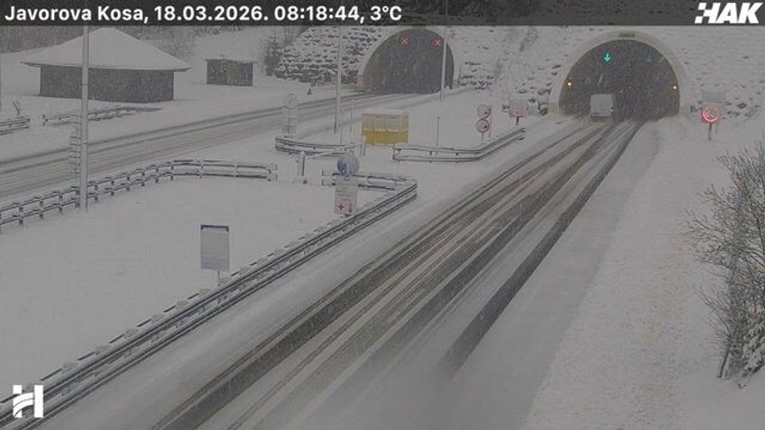 Sneg na auto-putu u Hrvatskoj.