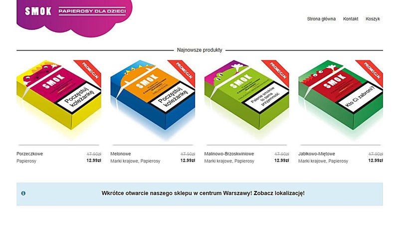 Sklep z papierosami dla dzieci. "To legalne"